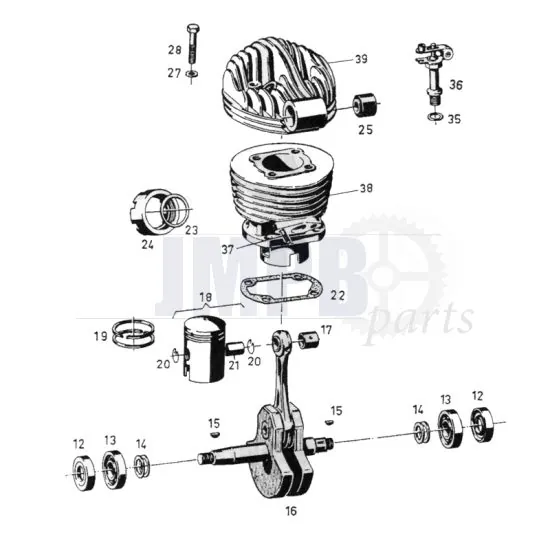 Cylinder / Crankshaft Sachs 50/2
