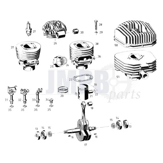 Cylinder / Crankshaft Sachs 50/3