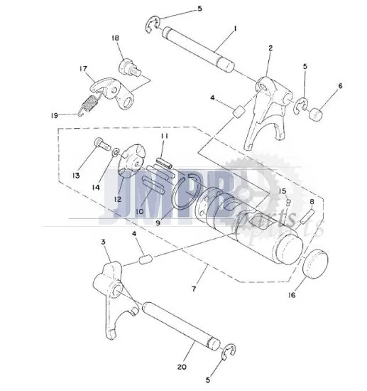 Shift forks Yamaha FS1 DX