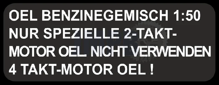 Sticker tank fuel mix big black German