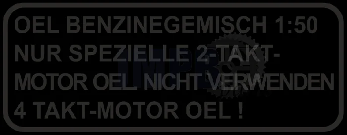 Sticker tank fuel mix large transparent German