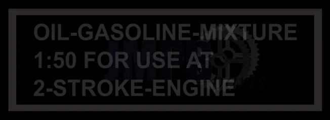 Sticker tank fuel mix small transparent english